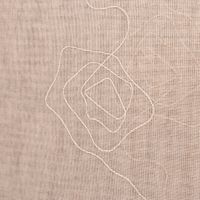 Gardinenstoff Stores Strukturoptik mit Stickerei abstrakte Blumen beige 2.80m Höhe