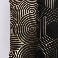 Temerity Jones Deko Kissen Samtoptik schwarz gold 45x45cm div. Designs