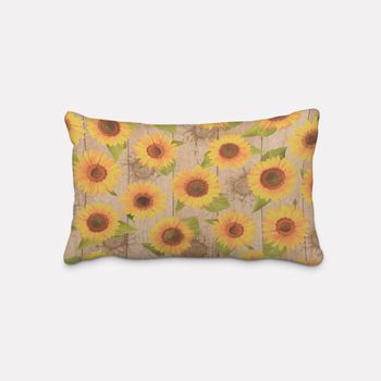 SCHÖNER LEBEN. Kissenhülle Outdoor Sunflower Sonnenblumen Holzlatten