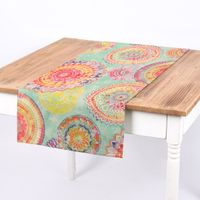 SCHÖNER LEBEN. Tischläufer Outdoor Mandala Watercolour mint bunt