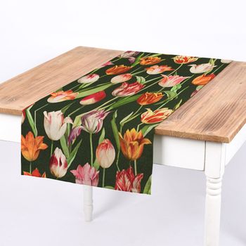 SCHÖNER LEBEN. Tischläufer Outdoor Tulip Painting Tulpen grün rot