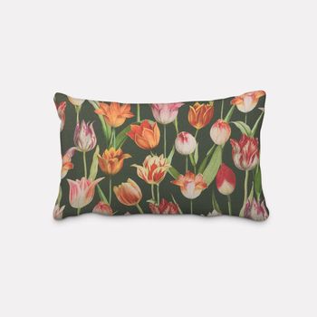 SCHÖNER LEBEN. Kissenhülle Outdoor Tulip Painting Tulpen grün rot