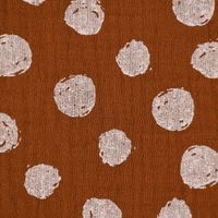 Double Gauze Musselin Organic Bio DOTS Punkte Tupfen braun weiß 1.30m Breite