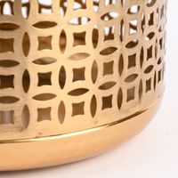 Laterne Ornamente Metall perforiert goldfarbig 24x19cm
