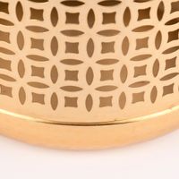 Laterne Ornamente Metall perforiert goldfarbig 24x26cm