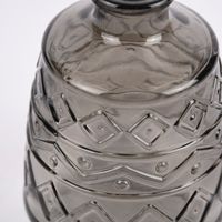 Dekoflasche mit Musterprägung geometrisch Glas verschiedene Farben 7.5x11cm