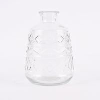 Dekoflasche mit Musterprägung geometrisch Glas verschiedene Farben 10.5x15cm