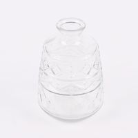 Dekoflasche mit Musterprägung geometrisch Glas verschiedene Farben 10.5x15cm