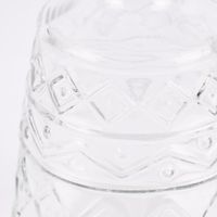 Dekoflasche mit Musterprägung geometrisch Glas verschiedene Farben 10.5x15cm