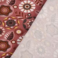 Baumwolljersey Jersey Bio Organic Blumen abstrakt altrosa bunt 1.45m
