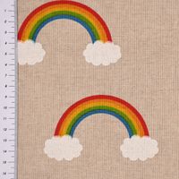 Dekostoff Over the Rainbow Regenbogen Wolken natur bunt 1.40m