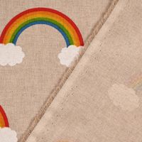 Dekostoff Over the Rainbow Regenbogen Wolken natur bunt 1.40m