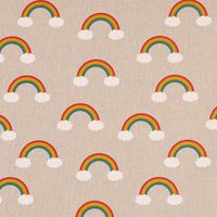Dekostoff Over the Rainbow Regenbogen Wolken natur bunt 1.40m