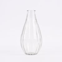 Vase bauchig geprägt verschiedene Muster Glas klar 11x24cm