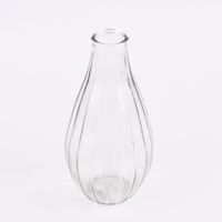 Vase bauchig geprägt verschiedene Muster Glas klar 11x24cm
