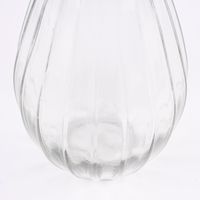 Vase bauchig geprägt verschiedene Muster Glas klar 11x24cm