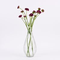 Vase bauchig geprägt verschiedene Muster Glas klar 11x24cm