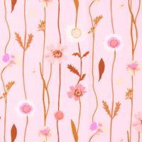 Rico Design Baumwollstoff Stoffabschnitt Wildblumen rosa bunt 50x140cm