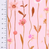 Rico Design Baumwollstoff Wildblumen rosa bunt 1.4m Breite