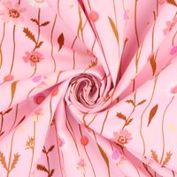 Rico Design Baumwollstoff Wildblumen rosa bunt 1.4m Breite