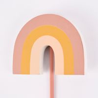 Sass & Belle Wand Haken Regenbogen rosa gelb weiß 11x7x4cm