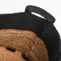 Aufbewahrungstasche rund geflochten natur schwarz 35x30cm