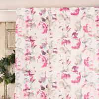 Rasch Textil Gardinenstoff Baumwolle Malve Aquarell-Blumen weiß pink 2