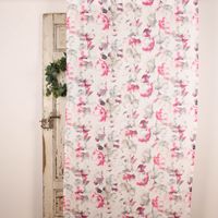 Rasch Textil Gardinenstoff Baumwolle Malve Aquarell-Blumen weiß pink 2