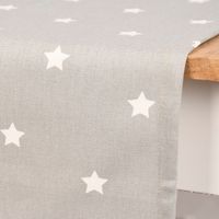 SCHÖNER LEBEN. Tischläufer Twinkle Sterne grau weiß 40x160cm