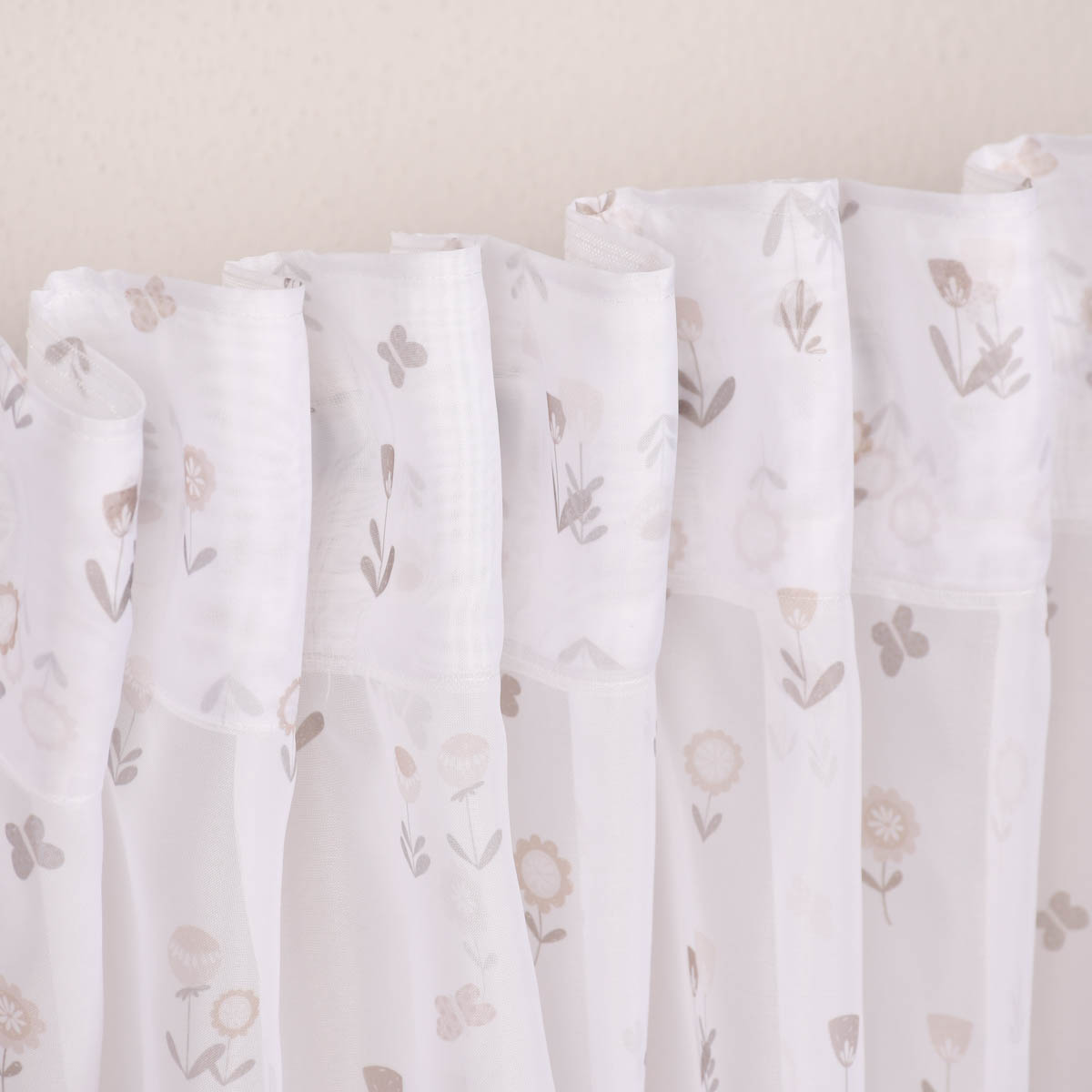 Rasch Textil Gardinenstoff Voile transparent Forest Flower Blumen weiß