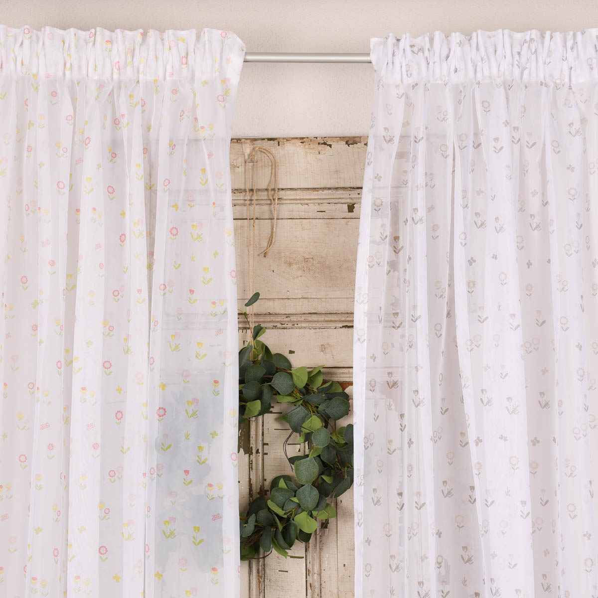 Rasch Textil Gardinenstoff Voile transparent Forest Flower Blumen weiß