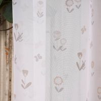 Rasch Textil Gardinenstoff Voile transparent Forest Flower Blumen weiß