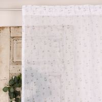 Rasch Textil Gardinenstoff Voile transparent Forest Flower Blumen weiß