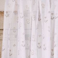 Rasch Textil Gardinenstoff Voile transparent Forest Flower Blumen weiß