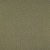 Bekleidungsstoff Double Gauze Windelstoff Punkte moosgrün weiß 1.30m