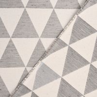 Dekostoff Doubleface Premium Triangel Retro Scandi grau hellbeige 1.4m