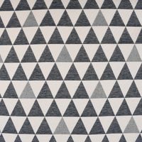 Dekostoff Doubleface Premium Triangel Retro Scandi blau hellbeige 1.4m
