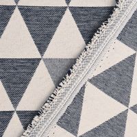 Dekostoff Doubleface Premium Triangel Retro Scandi blau hellbeige 1.4m
