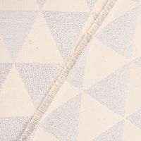 Dekostoff Doubleface Premium Metallic Triangel Retro Scandi silber hel