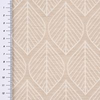 Dekostoff Doubleface Premium Leaf Retro Scandi Blätter beige 1.4m