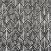 Dekostoff Doubleface Premium Leaf Retro Scandi Blätter schwarz hellbe