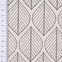 Dekostoff Doubleface Premium Leaf Retro Scandi Blätter schwarz hellbe