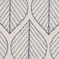 Dekostoff Doubleface Premium Leaf Retro Scandi Blätter blau hellbeige