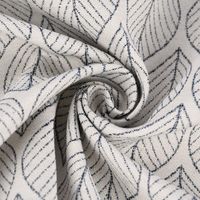 Dekostoff Doubleface Premium Leaf Retro Scandi Blätter blau hellbeige