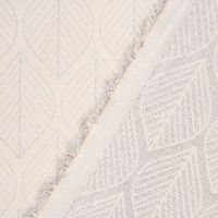 Dekostoff Doubleface Premium Metallic Leaf Retro Scandi Blätter silbe