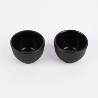 Japanische Teetassen Gusseisen Struktur- und Punktemuster schwarz 100ml 2Stk