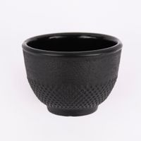Japanische Teetassen Gusseisen Struktur- und Punktemuster schwarz 100ml 2Stk
