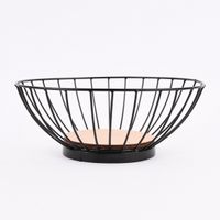 Schale Metall Draht Holz schwarz natur 28x11cm