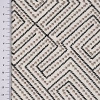 Rasch Textil Dekostoff Stickerei Grafik Arusha weiß schwarz grau 1.4m