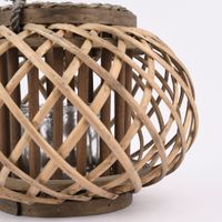 Laterne Weidengeflecht mit Kerzenhalter grau natur 34x25cm